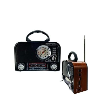 Rádio Retrô Portátil AM/FM/ Bluetooth Com Relógio KV-11117